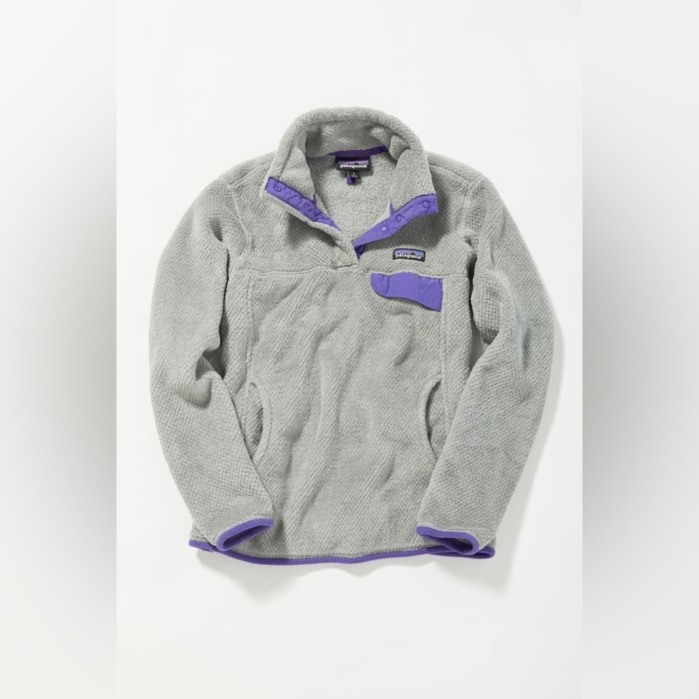 Vintage Patagonia Grey Half-Button Fleece Jacket - Picture 1 of 7